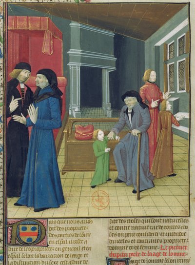 Ms.Fr. 9140 fol.102v。 Le Livre des Proprietes des Chosesの人の六つの時代バルテルミーラングレ 作： French School