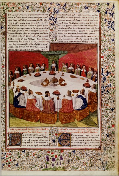 Ms.Fr. 112 f.5聖杯の御出現、聖グラール教会、1470年頃 作： French School