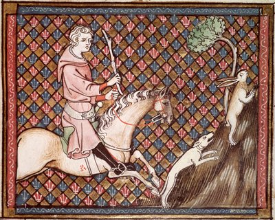Ms 1044 fol.76狩猟うさぎ、Chretien Legouaisによって書かれたOvide Moraliseから 作： French School