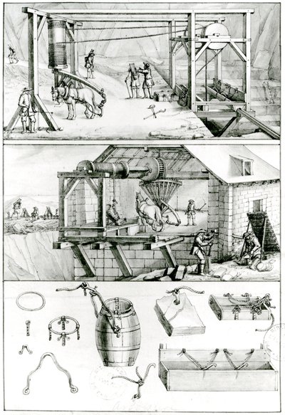 Ms 1064 fol.8 Descriptions des Arts et Metiersのスレート採石場 作： French School