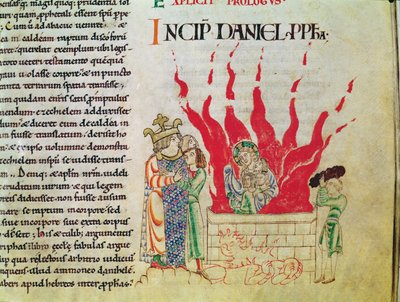 Ms 12-15 t.3 f.64エティエンヌ・ハーディングの聖書からの炉の中の子供たち 作： French School
