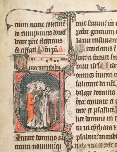 Ms 124 fol.98僧侶が詩篇から歌う 作： French School