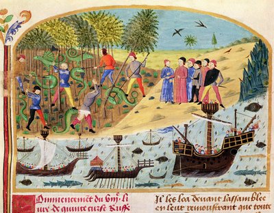 Ms 1335 f.180 Vie dAlexandre le Grandのアレクサンダー大王の小隊 作： French School