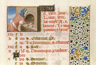 Ms 134 8月：時間帳からパンを焼く 作： French School