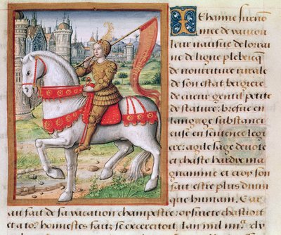 Ms 17 f.76ジョアンオブアークヴィデフェムセレブレル、1505年頃 作： French School