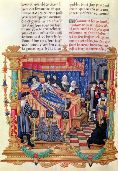 Ms 18 fol.208v The Death of Louis XI（1461-83）、Memoires de Philippe de Commines、1489-98 作： French School