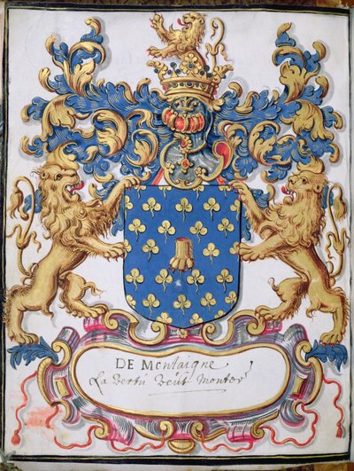 Ms 2151、fol.lvミシェルエケムドモンテーニュの紋章（1533-92） 作： French School