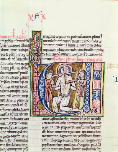 Ms 21 fol.98v聖書からのイザヤの殉教 作： French School
