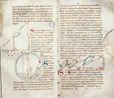 Ms 235 f.32＆33 Geometry、Traite dAstronomieから 作： French School