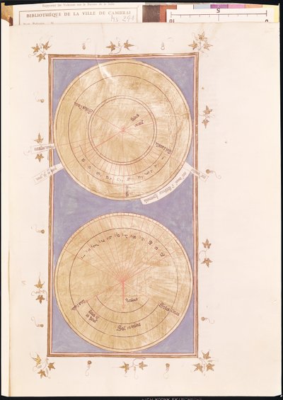 Ms 291 Tome 2 fol.297r Hezekiahの奇跡の日時計、ニコラ・ド・リール（1270-1349）の「Postilles sur la Bible」より 作： French School