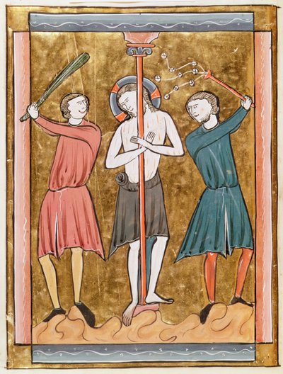 Ms 3016 fol.17v鞭打ち、プサウティエ、パリの使者 作： French School