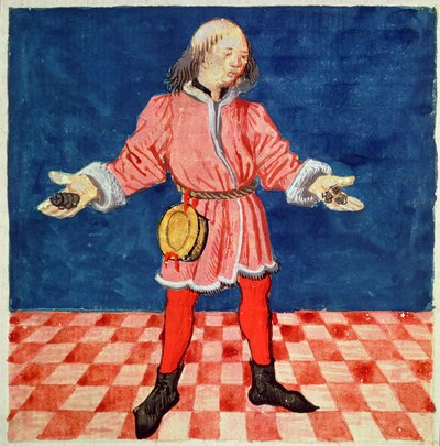 Ms. 3066 fol。ジャック・ド・セソールによるル・リヴル・デ・エシェスの士気からの64vサイコロ投げ 作： French School