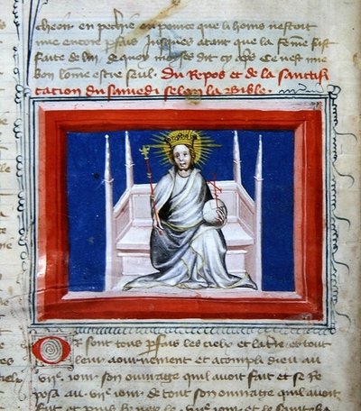 Ms 314 威厳ある神（Bible des Grands Augustinsより 作： French School