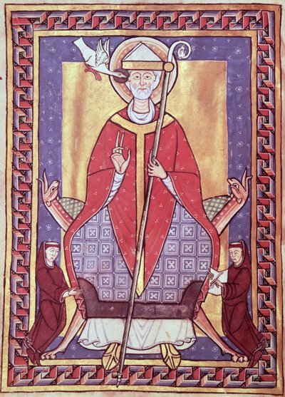 Ms 315 f.1v St. Gregory、彼の作品からの抜粋 作： French School