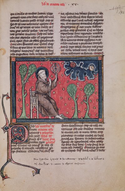 Ms 320 Fol.192 The Heavens、De Natura rerum、Thomas van Cantimpre（1201-72） 作： French School
