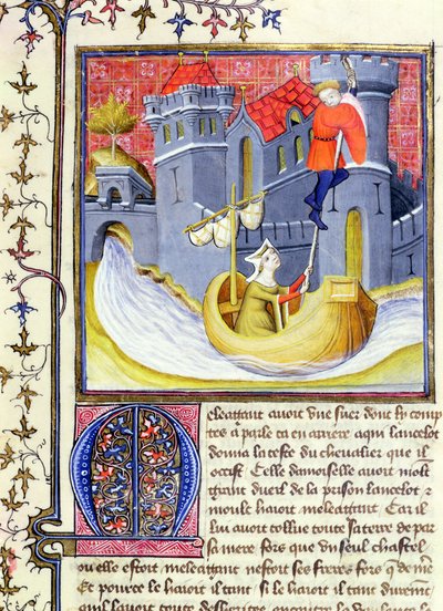 Livre de Messire Lancelot du Lacの女性の助けを借りて城から脱出した3480騎士さん 作： French School