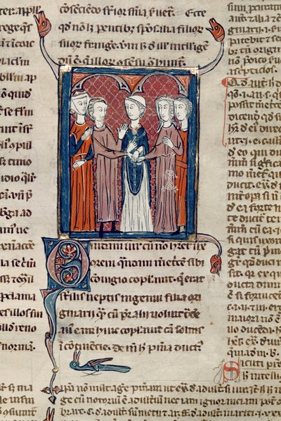 Ms 372 fol.168 Decrets de Gratienの結婚シーン 作： French School