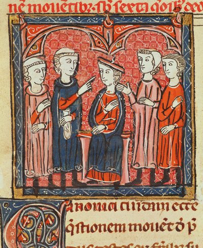 Ms 372 fol.1v金融規制、Decrets de Gratienから 作： French School