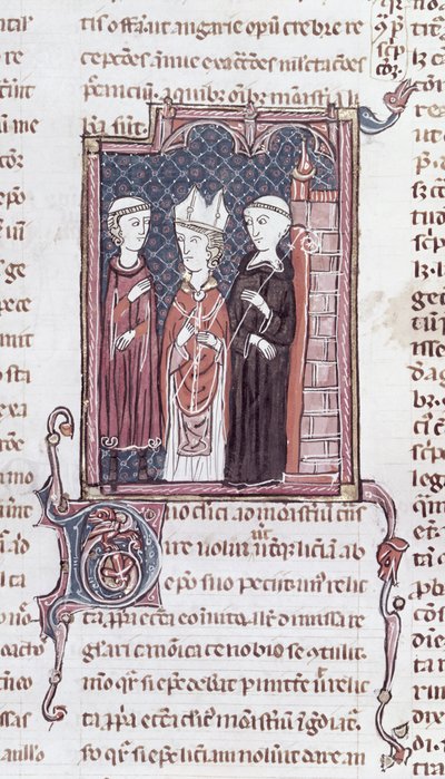 Ms 373 fol.51v Decrets de Gratienの僧侶、司教、修道院長 作： French School