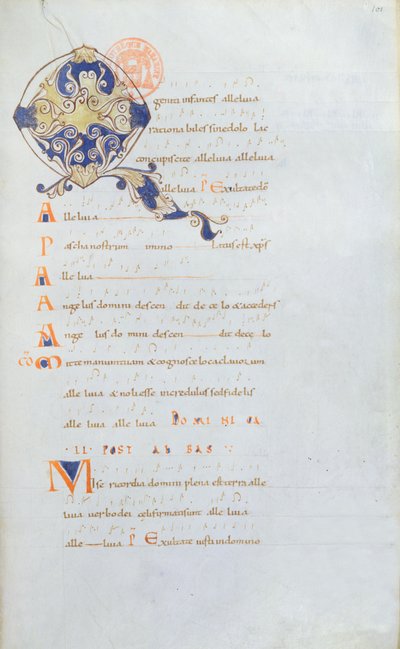 聖デニス修道院のMs 384 Antiphonary、11世紀 作： French School