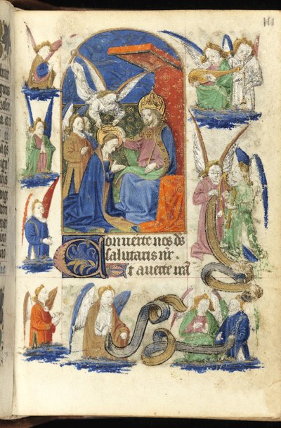 Ms 39-1950 f.111r 「聖母の戴冠」（ヴェラム 作： French School