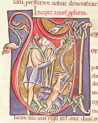 Ms 3 fol.234vサンシュルピスドブールジュ聖書の、アモスを描いた歴史的な初期V 作： French School