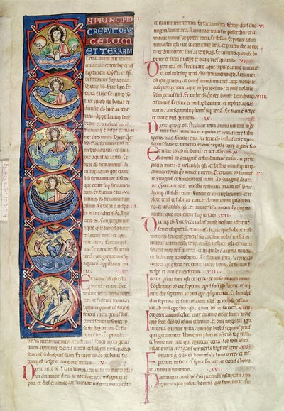 Ms 3 fol.4創造の6日間、ブールジュの聖スルピキウスの聖書 作： French School