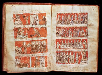 1387年、フバント大学法典からのパリの聖母マリア大学の学生の生活からのMs 408シーン 作： French School