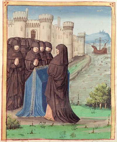 Ms 493 fol.142 Didos Funeral、VirgilによるThe Aeneidから、Serviusによる解説、1469 作： French School