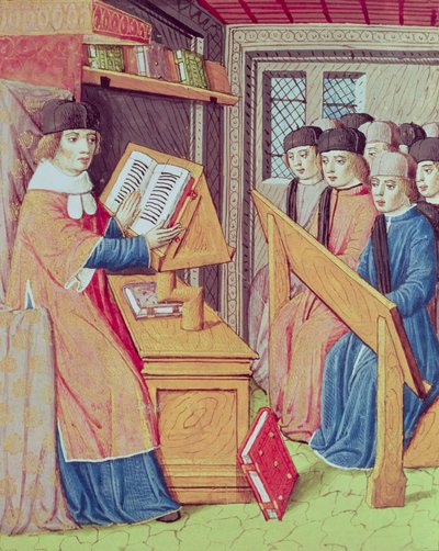 Ms 493 fol.56r VirgilによるLes Georgicsの指導、Serviusによる解説、1469 作： French School