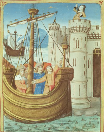 Ms 493 fol.99v AeneasとDidosの死去、VirgilによるThe AeneidからServiusによる解説、1469 作： French School