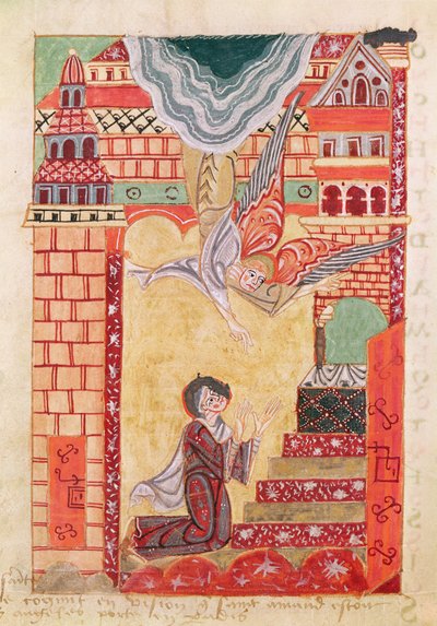 Ms 501 Vision of St. Aldegonde of Maubeuge、from the Life and Miracles of St. Amand 作： French School