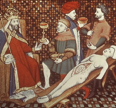 M. f.290v 5193、ジョヴァンニボッカッチョ（1313-75）c.1410によって示される男性の事件のジャンサンスプール版から母親を解剖したネロ 作： French School