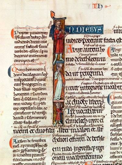 Ms 53 fol.29歴史的イニシャル私は彼女の夫と息子と一緒にルースを描いた 作： French School