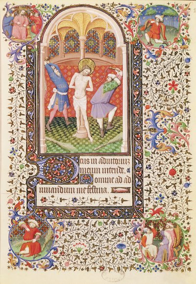 Ms 547 fol.13鞭打ち、ポワティエの女性が使用した時間の書から 作： French School