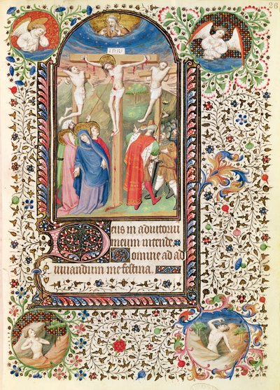 Ms 547 fol.26はりつけ、ポワチエの女性が使用した時間の書から 作： French School