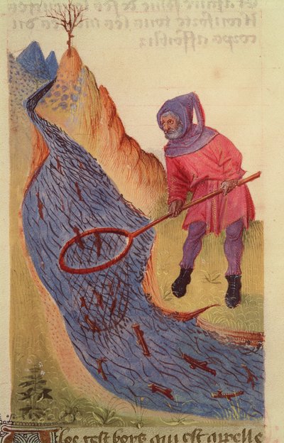 Ms 59 fol.3rフィッシャーマン、Grand Herbier 作： French School
