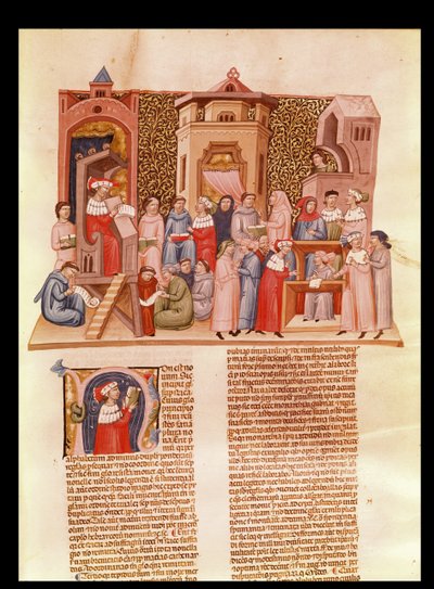 Ms 620 fol.173大学でのレッスンと歴史を刻んだ最初のNがマスターを描いた、Jean AndreによるNovela Super Sextoから 作： French School