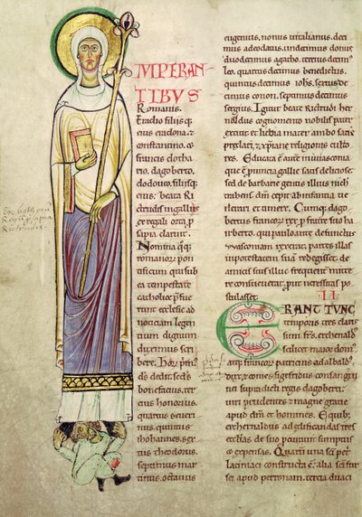 Ms 846 fol.137v歴史的なイニシャル私は聖リクリュディウスを描いた、レキュイユドヴィデサンから 作： French School
