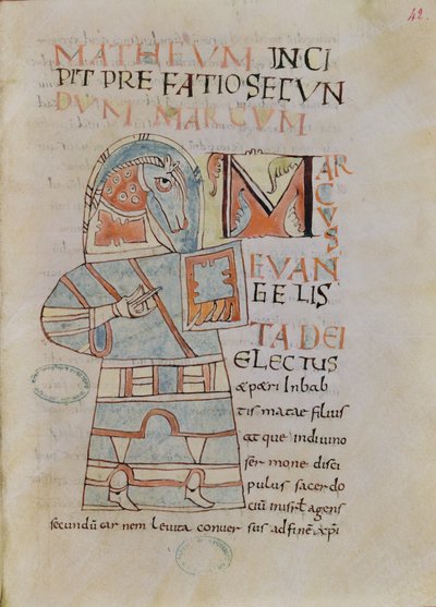 Ms 8 f.42聖マルコ伝道者 作： French School