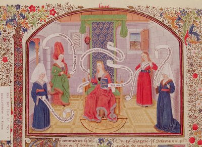 Ms 927 Fol.93vアリストテレスの倫理、政治、経済学による知的美徳理論（紀元前384〜322年） 作： French School