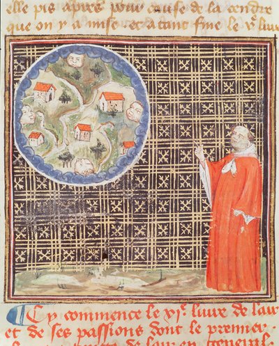 Ms 993 fol。142ジャンコルディションのLe Livre des Proprietes des Chosesによる水と風の特性 作： French School