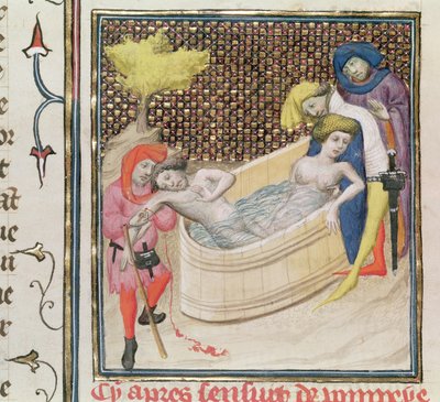 Ms Fr 12420 Paulina Dying with Seneca、De Claris Mulieribus、Giovanni Boccaccio（1313-75） 作： French School