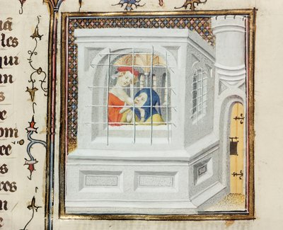 Ms Fr 12420 Roman Charity：Cimon and Pero、from Claris Women、by Giovanni Boccaccio（1313-75） 作： French School