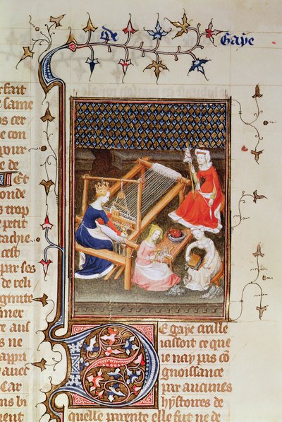 Ms Fr 12420 fol.71タウアキル織、 `クラリスの女性、ジョヴァンニボッカチオの作品、1402年 作： French School