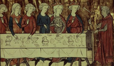 Ms Fr. 1633 f.4アルメニア国王ヌビアンの誕生日の祝日、ジラルダンダミアン作のコンテデメリアシン作 作： French School