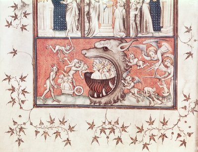 Ms Fr 22912 Fol.2v 聖アウグスティヌス(354-430)の「神の都」から地獄の詳細、Raoul de Presles(1316-82)の翻訳 1400-50年頃 (vellum) 作： French School