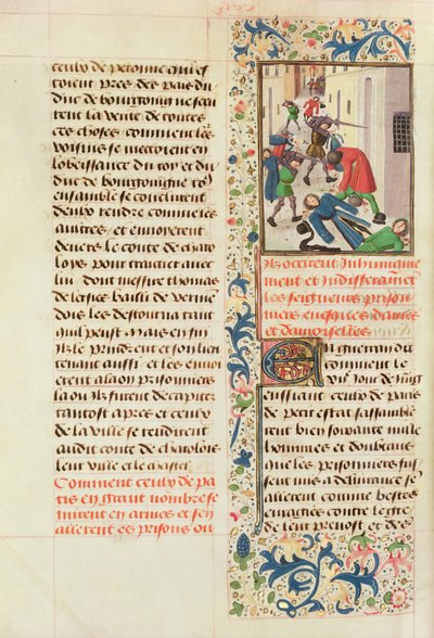 Ms Fr 2680 fol.260vパリジャンがランの囚人を殺害 作： French School
