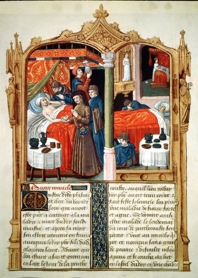 Ms Fr 2829 fol.90セントルイスの墓の奇跡、ル・リヴル・デ・ファイズ・ド・モンセニョールセントルイス 作： French School