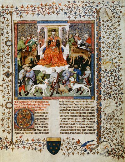Ms Fr 616 fol.13狩猟の準備、ガストンフェブスデフォワ（1331-91）によるリブレデラシャス 作： French School